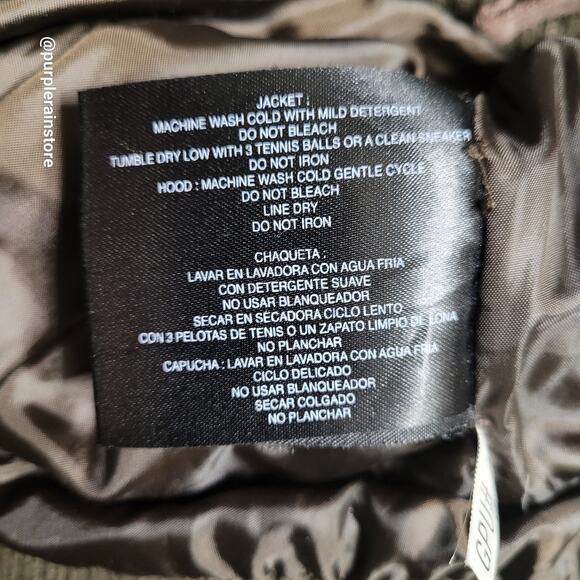 Vtg Y2K MIXIT Quilted Puffer Bomber Jacket Coat 1X Faux Fur Hood Brown Aviator - Picture 6 of 11